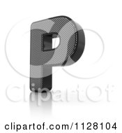 Clipart Of A 3d Perforated Metal Letter P Royalty Free CGI Illustration by stockillustrations