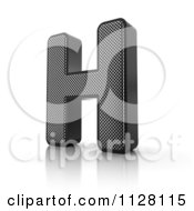 Poster, Art Print Of 3d Perforated Metal Letter H