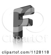 Clipart Of A 3d Perforated Metal Letter F Royalty Free CGI Illustration