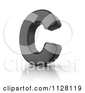 Clipart Of A 3d Perforated Metal Letter C Royalty Free CGI Illustration