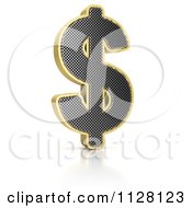 Poster, Art Print Of 3d Gold Rimmed Perforated Dollar Symbol
