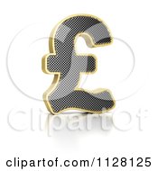 3d Gold Rimmed Perforated Pound Sterling Symbol