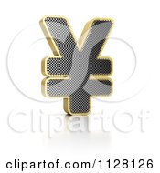 Poster, Art Print Of 3d Gold Rimmed Perforated Yen Symbol