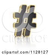 Poster, Art Print Of 3d Gold Rimmed Perforated Pound Hashtag