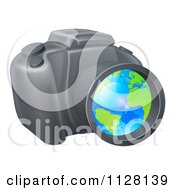 Poster, Art Print Of Camera With A Globe In The Lens