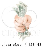 Hand Clutching Cash Money