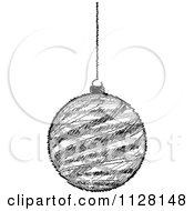 Clipart Of A Doodled Striped Christmas Bauble Royalty Free Vector Illustration by Andrei Marincas