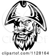 Poster, Art Print Of Angry Black And White Pirate Face With An Eye Patch 2