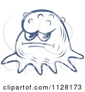 Clipart Of A Cute Blue AMoeba Or Monster 4 Royalty Free Vector Illustration