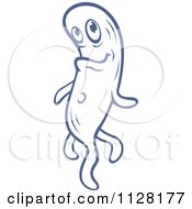 Clipart Of A Cute Blue AMoeba Or Monster 6 Royalty Free Vector Illustration