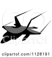 Poster, Art Print Of Black Silhouetted Airplane And Contrails 2