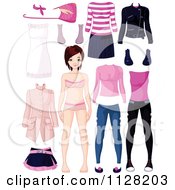 Poster, Art Print Of Doll Girl With Pink Black And White Clothing