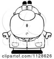 Poster, Art Print Of Outlined Suprised Pudgy Male Scientist