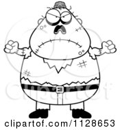 Cartoon Clipart Of An Outlined Angry Halloween Zombie Black And White Vector Coloring Page