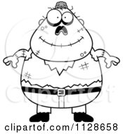 Cartoon Clipart Of An Outlined Happy Halloween Zombie Black And White Vector Coloring Page