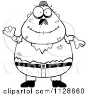 Cartoon Clipart Of An Outlined Waving Friendly Halloween Zombie Black And White Vector Coloring Page