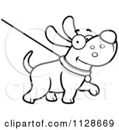 Poster, Art Print Of Outlined Happy Dog Being Washed On A Leash