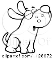 Cartoon Clipart Of An Outlined Dog Howling Black And White Vector Coloring Page