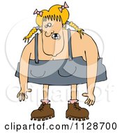 Cartoon Of A Blond Redneck Hillbilly Woman Royalty Free Vector Clipart by djart