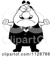 Poster, Art Print Of Black And White Angry Chubby Male Waiter