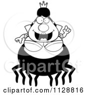 Poster, Art Print Of Black And White Chubby Spider Queen With An Idea