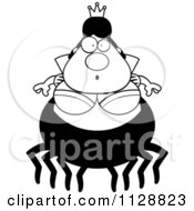 Cartoon Of A Black And White Surprised Chubby Spider Queen Vector Clipart by Cory Thoman