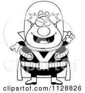Poster, Art Print Of Black And White Chubby Male Villain With An Idea