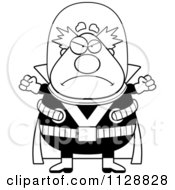 Cartoon Of A Black And White Angry Chubby Male Villain Vector Clipart by Cory Thoman