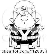 Poster, Art Print Of Black And White Surprised Chubby Male Villain