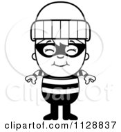 Cartoon Of A Black And White Happy Robber Boy Vector Clipart