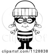 Poster, Art Print Of Black And White Happy Robber Girl