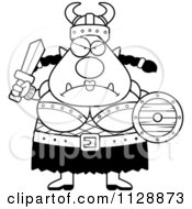 Cartoon Of A Black And White Chubby Angry Ogre Woman Vector Clipart