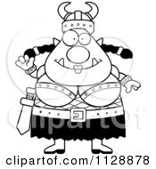 Cartoon Of A Black And White Chubby Ogre Woman Vector Clipart