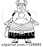 Cartoon Of A Black And White Chubby Depressed Ogre Man Vector Clipart