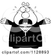 Poster, Art Print Of Black And White Frightened Priest