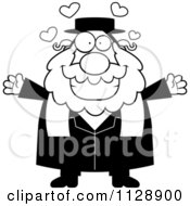 Cartoon Of A Black And White Loving Rabbi Vector Clipart by Cory Thoman