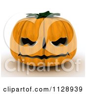 Poster, Art Print Of 3d Carved Halloween Jackolantern Pumpkin