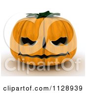Clipart Of A 3d Carved Halloween Jackolantern Pumpkin Royalty Free CGI Illustration