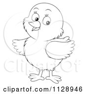 Poster, Art Print Of Outlined Cute Chick Looking To The Side