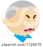 Cartoon Of A Mad Mans Face Royalty Free Vector Clipart