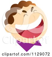 Cartoon Of A Laughing Mans Face 2 Royalty Free Vector Clipart by YUHAIZAN YUNUS