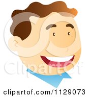 Cartoon Of A Happy Mans Face 1 Royalty Free Vector Clipart