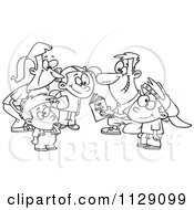 Poster, Art Print Of Outlined Huddling Family Going Over A Football Play Book