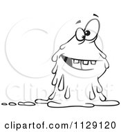 Cartoon Of An Outlined Slimy Monster Royalty Free Vector Clipart