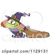 Halloween Witch Girl Hauling Her Candy Sack
