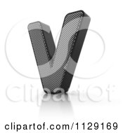 Clipart Of A 3d Perforated Metal Letter V Royalty Free CGI Illustration