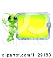 Alien With Sign Or Screen by AtStockIllustration