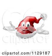 Clipart Of A Happy Smiling Christmas Santa Hat Mascot Royalty Free Vector Illustration