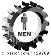 Clipart Of A Grayscale Men Gear Cog Icon Royalty Free Vector Illustration by Andrei Marincas