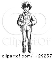 Clipart Of Retro Vintage Worried Man In Black And White Royalty Free Vector Illustration